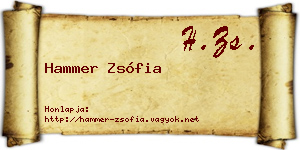 Hammer Zsófia névjegykártya